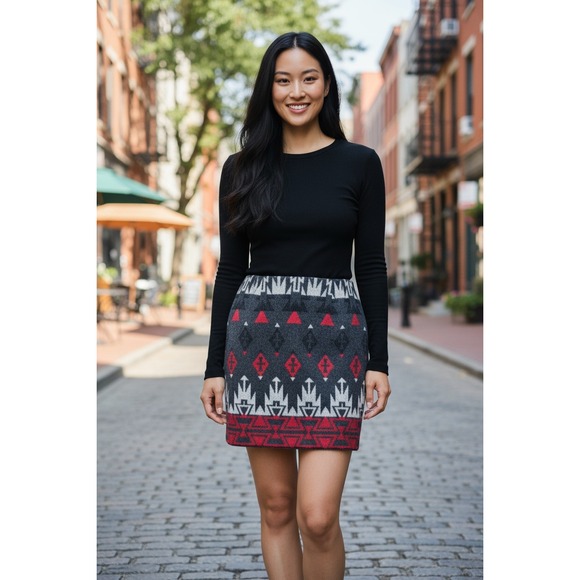 Vintage 90s "The Last Best Place"‎ Wool Blend Southwestern Skirt Plus Size 16 - Picture 6 of 9